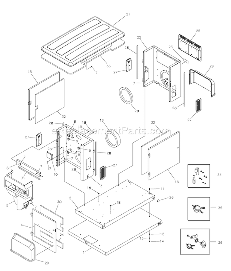Page C Diagram and Parts List for 040277-0  Briggs and Stratton Generator